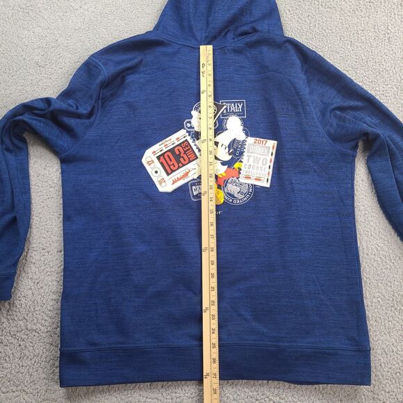 Disney Run Champion Performance Jacket Hoodie XL Mickey Blue Broken Zipper - Picture 14 of 16